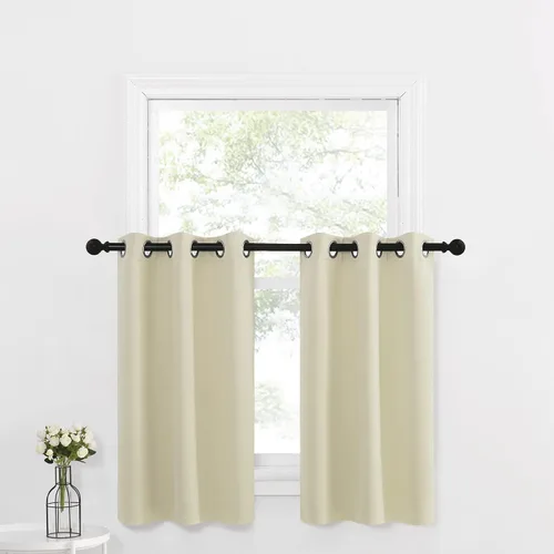 Miniatura 190 de NICETOWN Cortinas opacas de cocina para ventana sobre el fregadero, aislamiento térmico, decoración del hogar, pequeños niveles opacos con ojales