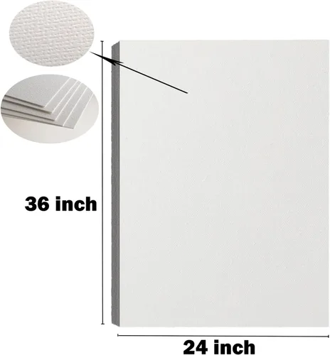 Miniatura 5 de 15 hojas de papel de acuarela grande de 140 libras/300 GSM, papel de dibujo de algodón de 24 x 36 pulgadas, papel de pintura en blanco con textura