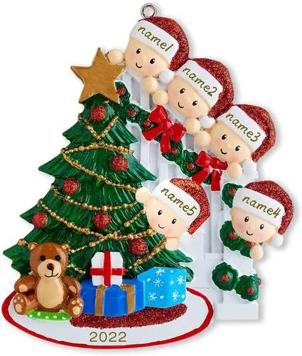 Miniatura 8 de Adorno familiar para árbol de Navidad 2024, adorno colgante para árbol de Navidad de 2024, adorno de familia de 2 nombres, adorno personalizado