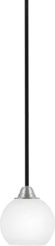Miniatura 152 de Toltec Lighting Paramount - Mini colgante de 1 luz en acabado negro mate con cristal de arte perla de 7 pulgadas y estilo negro