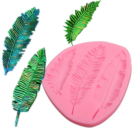 Miniatura 8 de Moldes grandes para fondant de hojas de tortuga, moldes de silicona para plantas de helecho de palma hawaiana, moldes de chocolate para hornear