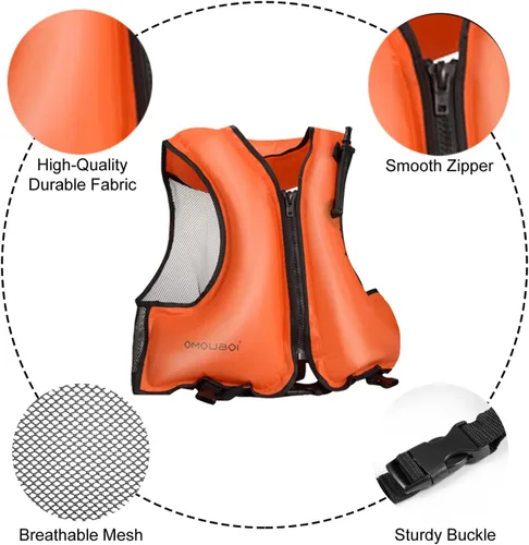 Miniatura 2 de Chaleco de esnórquel para adultos, chaleco inflable de esnórquel, chaquetas de natación, chaquetas flotantes inflables de seguridad