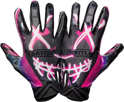 Miniatura 20 de Battle Sports - Guantes de fútbol americano para receptor abierto con dorso de mano, ultraadherentes y con agarre, antideslizantes, para adultos
