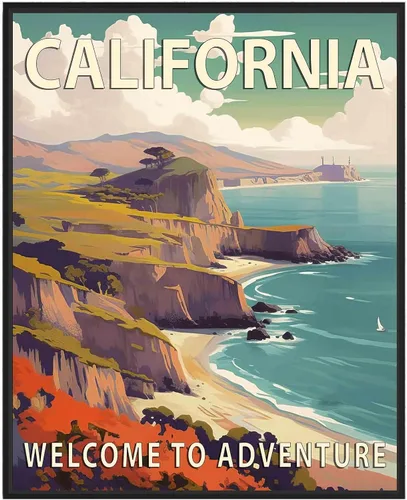 Miniatura 17 de Póster artístico de Alaska, decoración artística de paisaje retro de Estados Unidos, pintura de montaña y paisaje de aventura para dormitorio, sala