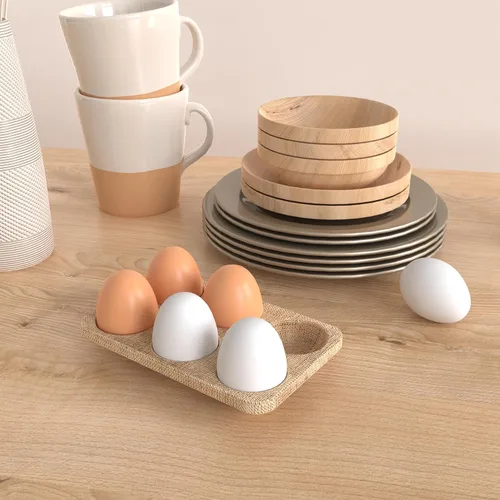 Miniatura 3 de YunKo Huevos falsos de madera para decoración del hogar, huevos de Pascua marrones y blancos para hacer que las gallinas pongan huevos 12 12 huevos