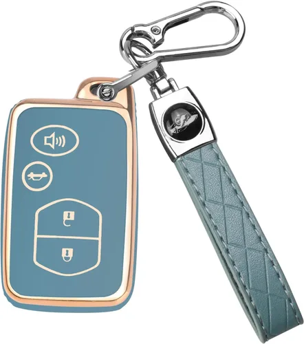 Miniatura 13 de QBUC Funda para llavero de Toyota con llavero, protección de funda para llave de automóvil para Toyota compatible con Camry Avalon Corolla