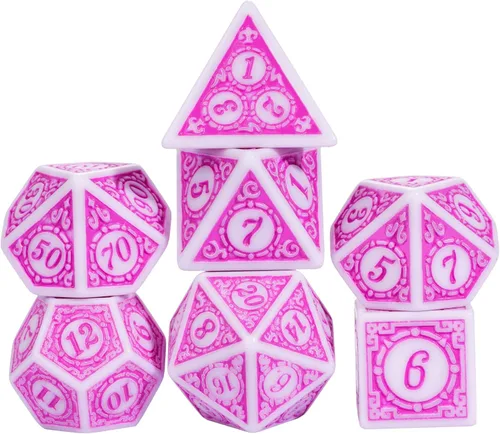 Miniatura 32 de 5 juegos de dados DND, juego de dados poliédricos (35 piezas) con bolsa de troquel de cuero, juego de troqueles D&D para juegos de mesa RPG