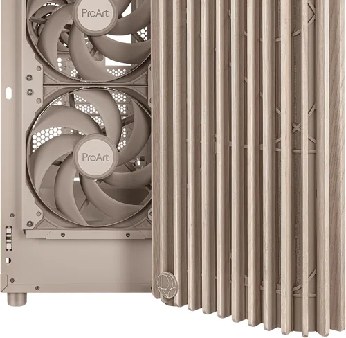 Miniatura 13 de ASUS ProArt PA401 Wood Edition - Carcasa ATX con panel de malla beige, soporte de GPU de hasta 12.402 in, soporte de radiador de 9.449 in