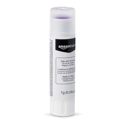Miniatura 3 de Amazon Basics Pegamento escolar lavable morado, se seca transparente, no tóxico, barra de 0.24 onzas, paquete de 60