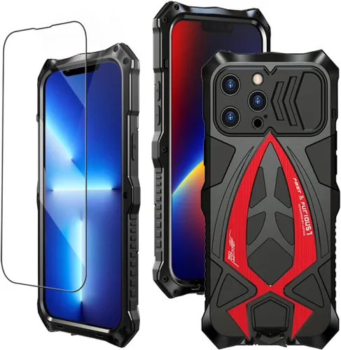 Miniatura 8 de Armor - Funda protectora para iPhone 13 de grado militar, cubierta de cuerpo completo, parachoques de aluminio, silicona incorporada, a prueba