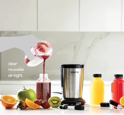 Miniatura 4 de DECADORN Botellas de plástico de 8 onzas con tapas, 12 unidades - Botellas para hacer jugos - HECHAS EN EE. UU. Botellas mini transparentes