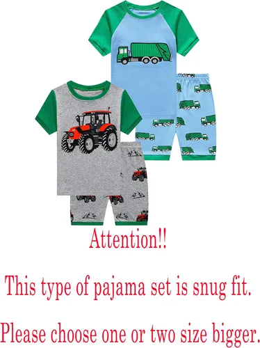 Miniatura 2 de KikizYe Boys Shark Short Sleeve Pajamas Kids Summer Pjs Size 5