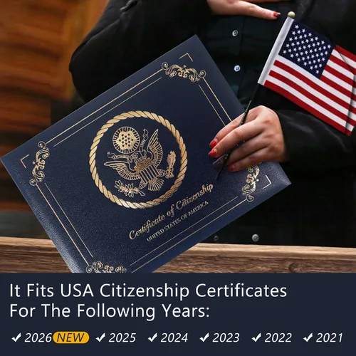 Miniatura 7 de GraduationMall Titular del certificado de ciudadanía estadounidense 2026 cubierta para certificado de naturalización con logol 'Certificado