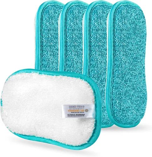 Miniatura 13 de 10 paquetes de esponjas de cocina para fregar sin rasguños, paños multiusos, esponja con un poder de estropajo resistente - Limpieza sin esfuerzo
