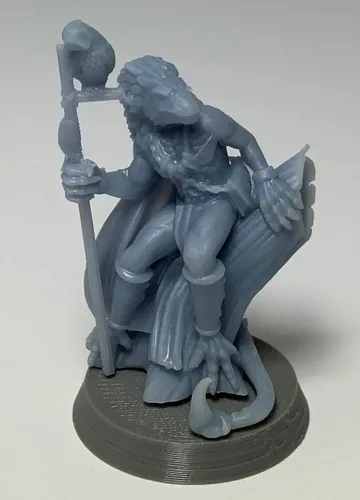 Lizardfolk, Masculino - RPG - Calabozos y Dragones - DND - Pathfinder - Señor del Anillo - Figura miniatura (gris/sin pintar)