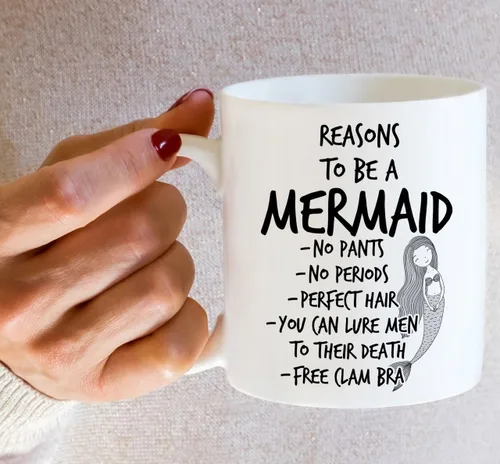 Miniatura 5 de Retreez Taza divertida – Reasons to be Mermaid - Tazas de café de cerámica de 11 onzas – Divertido, sarcasmo, sarcástico, motivacional, regalos