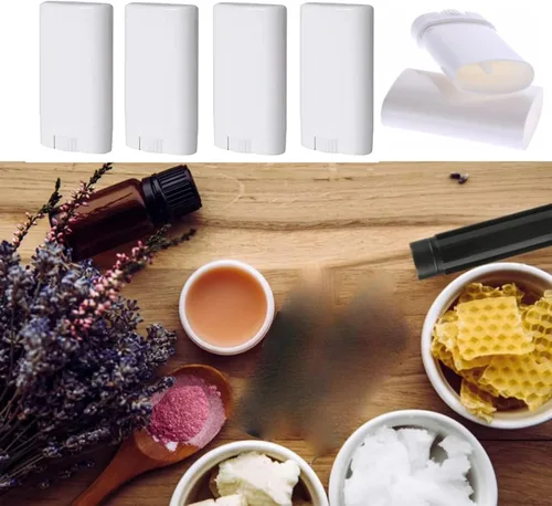 Miniatura 4 de Sxminer - 30 unidades de 0.5 fl oz de desodorante blanco vacío, tubo ovalado de bálsamo labial, tubos recargables de plástico, tubo de lápiz labial