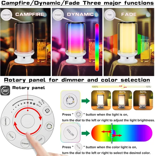 Miniatura 2 de Lámparas de mesa LED que cambian de color, lámpara de noche regulable con control remoto, lámpara de escritorio para dormitorio, para sala de estar