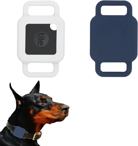 Miniatura 7 de Soporte de silicona para collar de perro para Tile Pro 2020 y 2018, paquete de 2 fundas protectoras para mascotas, perros y gatos (negro/verde menta)