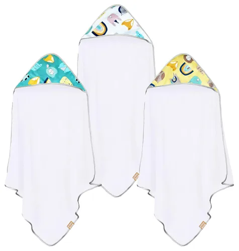 Miniatura 8 de CORAL DOCK Paquete de 3 juegos de toallas de baño con capucha para bebé, ultraabsorbentes, artículos esenciales para bebé para recién nacido niño