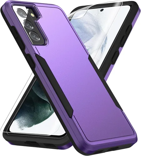 Miniatura 8 de Funda para Samsung Galaxy S21, con protector de pantalla HD [prueba de caídas de grado militar] Funda protectora resistente a prueba de golpes