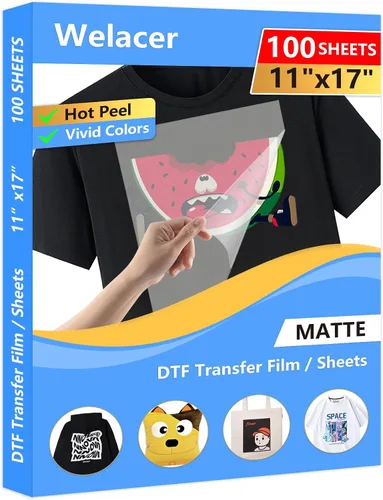 Miniatura 8 de 100 hojas de papel de película de transferencia DTF A4 de doble cara gruesas y transparentes, papel de transferencia de calor PET para impresora