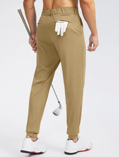 Miniatura 3 de Soothfeel Pantalones deportivos de golf para hombre con 5 bolsillos, ajustados, elásticos, para correr, viajes, trabajo, para hombre