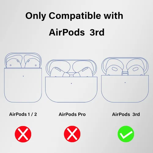Miniatura 2 de Wonhibo Funda para Airpods 3, linda funda de animal Kawaii para Airpod de 3ª generación 2021 con llavero (pato)