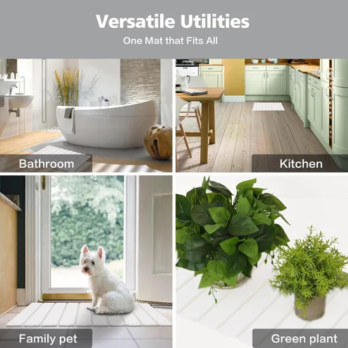 Miniatura 7 de KEYCHAD Tapete de baño plegable de piedra, antideslizante, de tierra de diatomeas, súper absorbente, de secado rápido, elegante y lujoso tapete