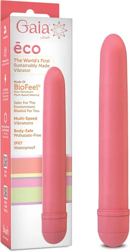 Miniatura 10 de Blush Gaia® Eco - Vibrador delgado y silencioso de 7 pulgadas, BioFeel a base de plantas, sostenible para clítoris, placer vaginal y anal