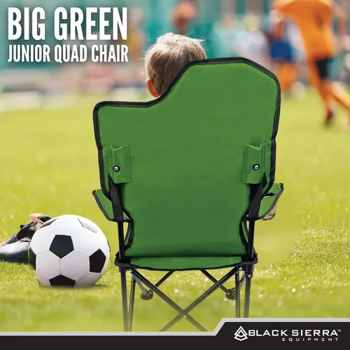 Miniatura 6 de Black Sierra Silla de campamento para niños, asiento plegable para niños que soporta 150 libras, silla de césped portátil para exteriores, incluye