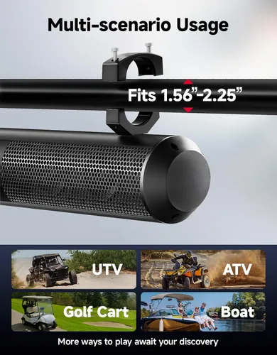 Miniatura 6 de KEMIMOTO Barra de sonido UTV de 28 pulgadas, altavoz para carrito de golf compatible con Bluetooth, IPX5 impermeable ATV barra de sonido compatible