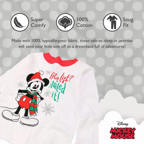 Miniatura 3 de Disney Boys' Mickey Mouse Monsters, Inc. The Nightmare Before Christmas 2-Piece Snug-fit Cotton Pajamas Set