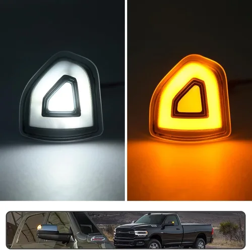 Miniatura 2 de 2 piezas de luz LED anaranjada para espejo y señal de giro para Dodge Ram 1500 2021 2022 2023, para Ram 1500 Classic 2022 2023, para Ram 2500 3500