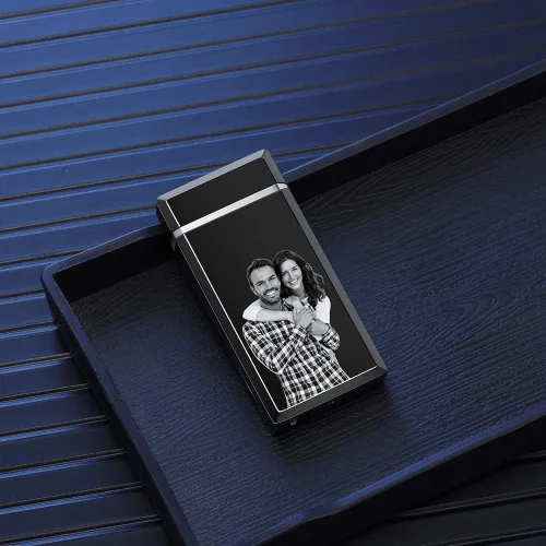 Miniatura 3 de Fortheday Encendedor eléctrico personalizado para hombres, encendedor grabado personalizado con encendedores recargables por USB para el día