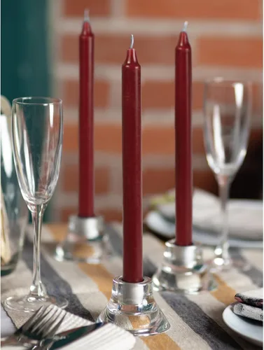 Miniatura 4 de CANDWAX Bordeaux - Velas cónicas de 12 pulgadas, rectas, sin perfume, velas largas de combustión lenta, sin goteo y sin humo Burdeos