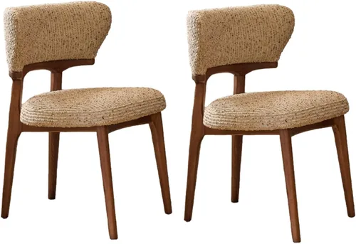 Miniatura 20 de Sillas de comedor retro, juego de sillas de comedor de madera, silla de cocina tapizada, silla de tocador de recepción, asiento sin brazos con Negro