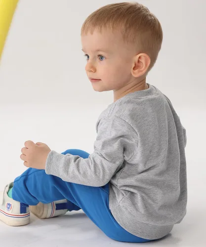 Miniatura 4 de Paquete de 2 sudaderas de algodón con cuello redondo para niños pequeños, camisetas de manga larga para bebé