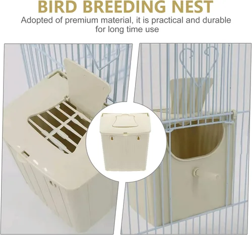 Miniatura 4 de STOBOK Caja nido de pájaros de plástico, 2 unidades, caja de cría de loros, caja de cría de pájaros, caja de jaula para periquitos y cacatúas, 5.1 x