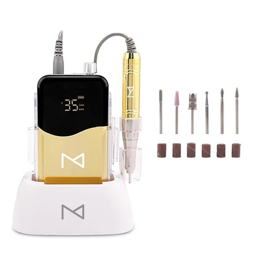 Miniatura 17 de M Mase- Taladro de uñas profesional - Lima de uñas 2 en 1 sin núcleo - Eléctrica, inalámbrica, 35000 RPM, pantalla HD, taladro eléctrico de uñas