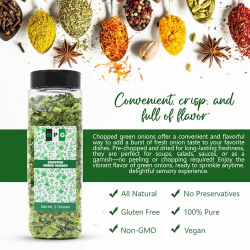 Miniatura 7 de NPG Cebollín Picado Liofilizado 2 Oz, Totalmente Natural Sin OMG Sin Gluten, Cebollín Seco, Cebollín de Primavera Gourmet para Cocinar, Ensaladas