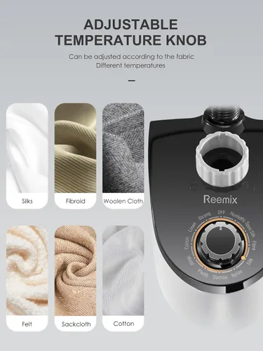 Miniatura 4 de Reemix - Vaporizador profesional para ropa, vaporizador de pie con colgador de ropa, se calienta en 30 segundos, gran tanque de agua desmontable