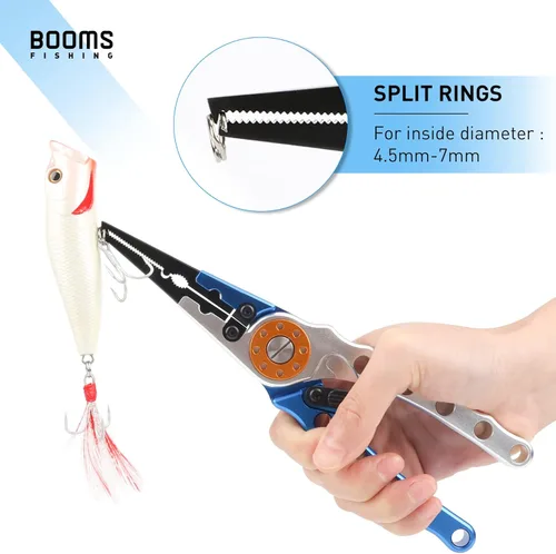 Miniatura 5 de Booms Fishing X1 Alicates de Pesca de Aluminio para Agua Salada, Kit de Aparejos de Pesca de Surf, Multiherramienta de Pesca Removedor de Anzuelos