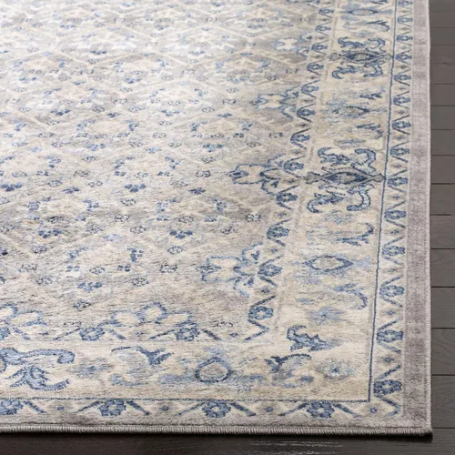 Miniatura 3 de SAFAVIEH Brentwood Collection - Alfombra decorativa de 3 x 5 pies, gris claro y azul, diseño oriental envejecido, no desprende pelusa y de fácil