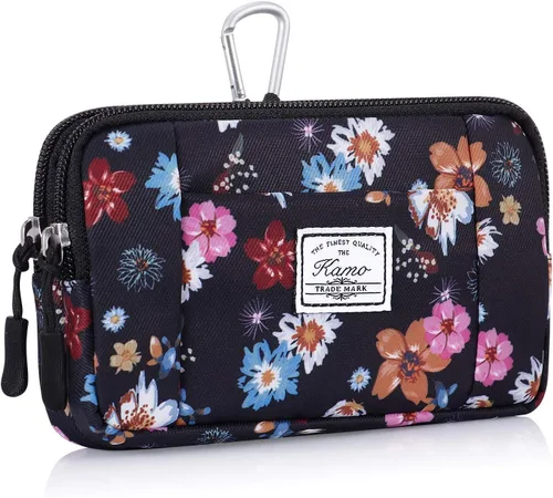 Miniatura 14 de KAMO Funda multiusos de lona horizontal para smartphone, funda para teléfono celular con asa para cinturón, bolsas de cinturón para mujeres, funda