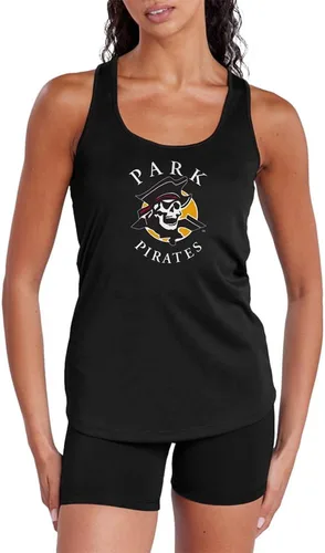Miniatura 277 de Camiseta deportiva sin mangas oficial de NCAA Collegiate para mujer, con espalda cruzada, colección con logotipo primario