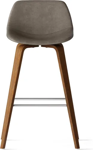 Miniatura 4 de SIMPLIHOME Randolph Taburetes de mostrador (juego de 2) – asientos de cocina tapizados de madera curvada de 28 pulgadas de altura de asiento