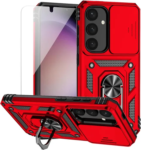 Miniatura 13 de Funda para Samsung Galaxy S24 con cubierta para lente de cámara, protector de pantalla HD, doble capa de grado militar, probada contra caídas