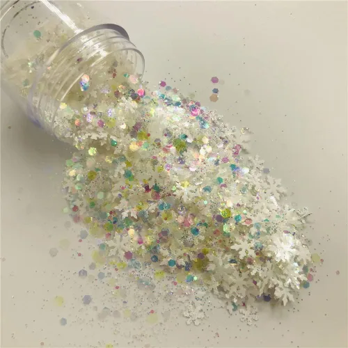 Miniatura 36 de Caja y juego de 12 colores – Árbol de copo de nieve de Navidad Serie de mezclas gruesas con purpurina – Festival Rave Beauty Maquillaje de cara