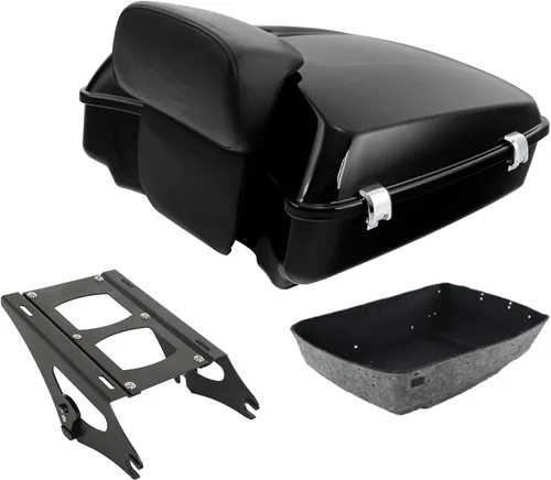 Miniatura 23 de TCT-MOTORPARTS Respaldo Negro Razor de 5.5" para Montaje en Maletero Compatible con Harley Trunk Road Street Glide King Glide 2014-2025 Tronco